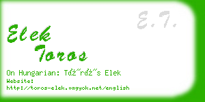 elek toros business card